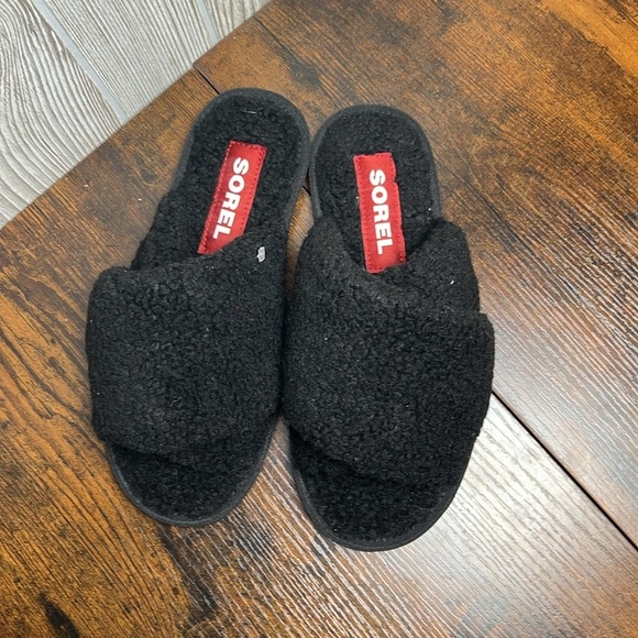 Sorel Womens Size 6 Go Mail Run Black Sea Salt Slip On Slippers Shoes - Picture 2 of 5